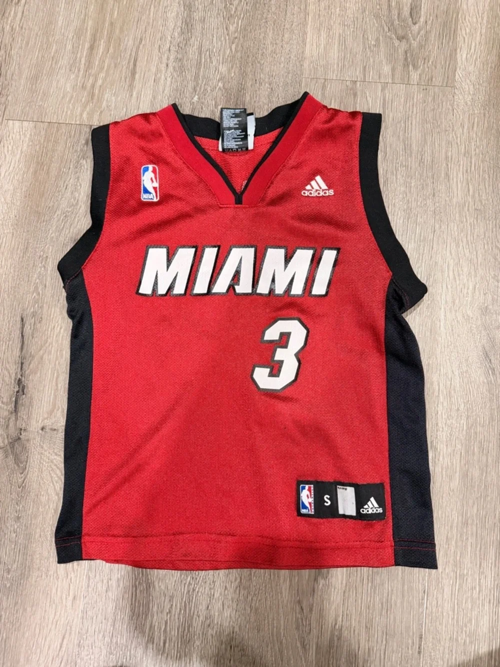 adidas Red and Black Miami Kids Basketball Jersey
